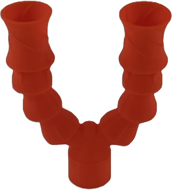 Dual Random Flow Generator for Red.Sea® Reefer Aquariums, 25mm to dual 1/2 inch PETG Material, Reef Tank Water Circulation Enhancement System with 2 RFG Nozzles (Flourescent Orange)