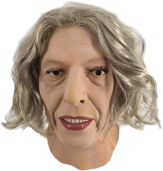 Female Full Head Human Latex Mask Old Women Grandma Mask Halloween Costume Cosplay Party Fancy Dress