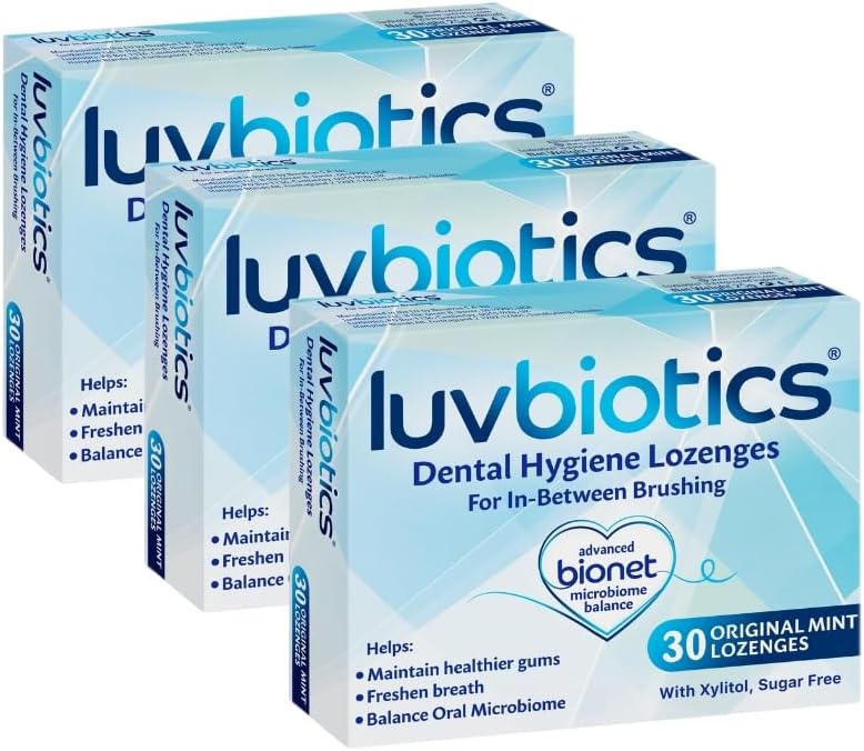 Luv Biotics – Advanced Dental Hygiene 30 Original Flavor Lozenges|- Refreshen Breath & Promote Healthy Oral Microbiome – Probiotic Treatment for Adults – Fresh & Healthy Mouth 3 Packs of 30s