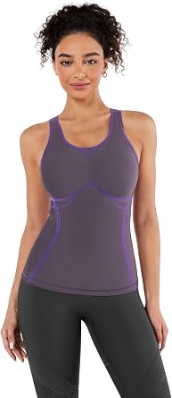 Fanka Body Sculpt Long Bra Tank Tops for Women with Light Support Removable Pads Seamless Contours