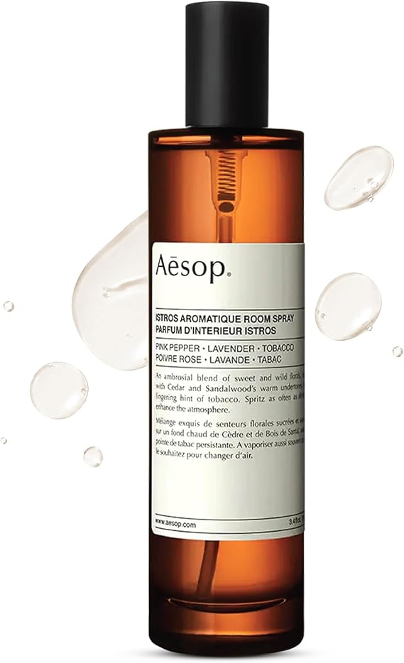 Aesop Istros Aromatique Luxury Room Spray | Vibrant, Floral, Smoky Aroma lasts for Several Hours | 3.4 oz / 100mL
