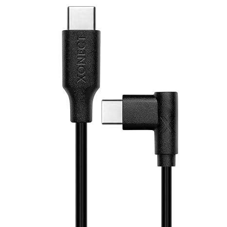 Type-C to Type-C ile Uyumlu iPhone ve Samsung ile Uyumlu Hızlı Şarj ve Data Kablosu 40 cm L Tipi Gaming (Siyah)