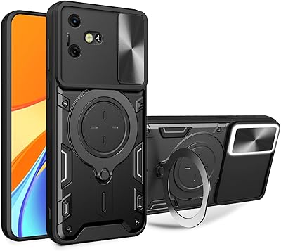 Compatible with Tecno Pova Neo 3 Case,with Slide Camera Lens Cover Compatible with Tecno Pova Neo 3 LH6n Case Black