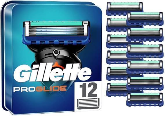 Gillette ProGlide Razor, 12 Replacement Blades, Wet Razor, For Men, 5-Piece Blade, 12 Pieces (Single Pack)