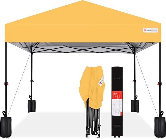 Best Choice Products 10x10 Pop Up Canopy Tent, EZ Setup, Marigold