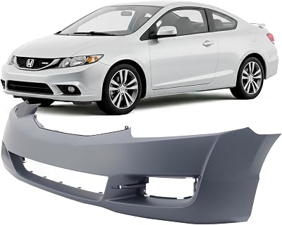 FitParts Compatible with Front Bumper Cover Fascia 2009-2011 Honda Civic DX-G DX EX-L EX LX Coupe 09-11. New Primed Without Sensor Holes, With Fog Light Holes. HO1000262 04711SVAA80ZZ