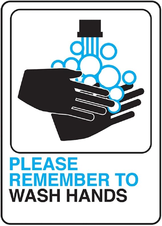 Hy-Ko English Please remember to wash hands Sign Plastic 7 in. H x 5 in. W