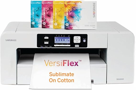 Sawgrass SG1000 VersiFlex Printer Bundle, Innovative Inks & Light Heat Transfer Paper Bundle - Soft-Touch Infusible Ink, 8.5x11 Paper.