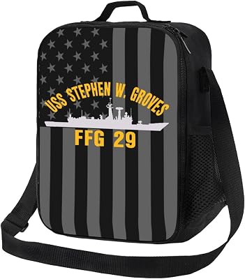 Uss Stephen W Groves Ffg 29lunch Bag LadiesMen Office Work Lunch Box Leak Proof Refrigerated Portable Lunch Bag