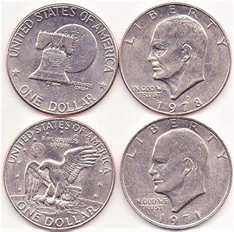 Eisenhower (ike) Dollars Set Of 4 Different Dates Between 1971-1978