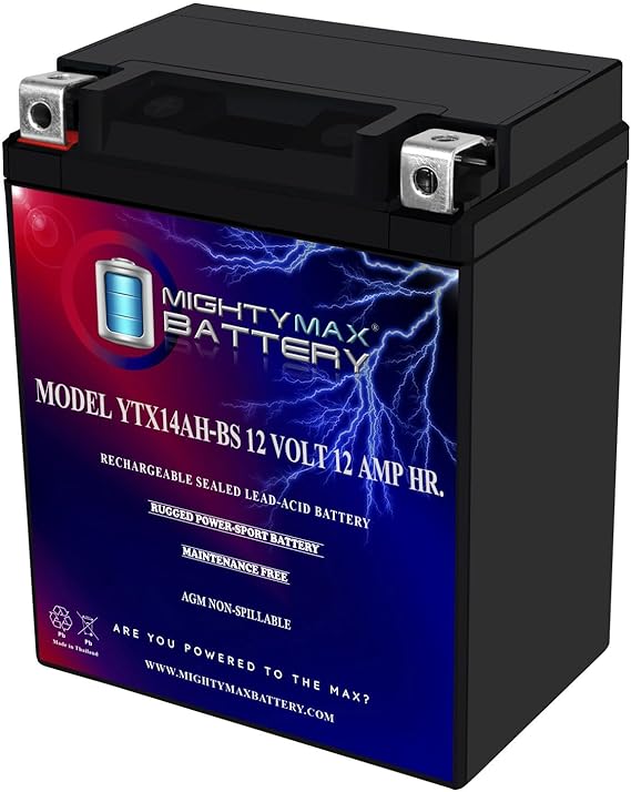 Mighty Max Battery YTX14AH-BS 12V 12Ah Replacement Battery Compatible with Indian Scout, Bobber 22