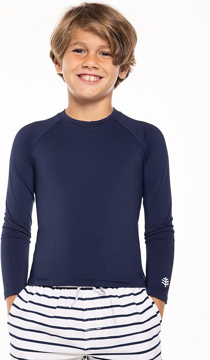 Kids' Surf Long Sleeve Swim Shirt - UPF 50+ Sun Protection - Sandshark in Navy