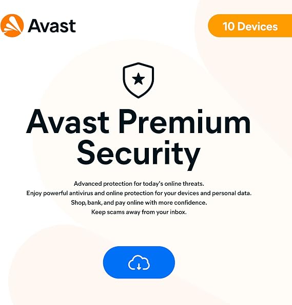 Avast Premium Security 2023, 10 Devices 2 Years, AntiVirus+Firewall+Protection+Privacy, [PC/Mac/Android] [Licence]