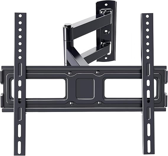Full Motion TV Wall Mount, Heavy Duty Single Articulating Arms TV Bracket for Most 32-55 Inch Flat Curved TVs, Up to VESA 400x400mm and 77lbs, Support Swivel, Tilt, Level Adjustment