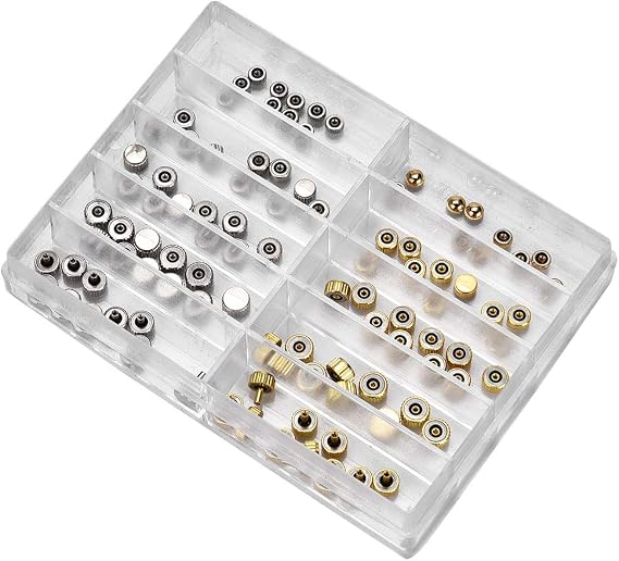 Watch Parts, Watch Repair Kit, Watch Crown Spare Parts Stainless Steel Watch Crown Watch Assorted Gold Flat Head Crowns Accessory Watch Repair Tools & Kits Watch Tools for Watchmaker