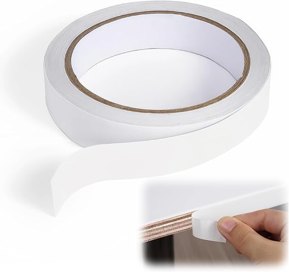 Wood Self-Adhesive Edging Tape, 20 mm x 10 m Wood Veneer Tape, Furniture Edging Strips for Shelves Panels Furniture Worktop Cabinet Panels Restoration (white)