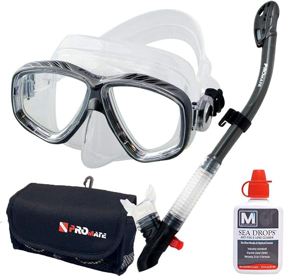 Promate Dive mask and snorkl Gear Bag and Mcnett SeaDrops Set, Titanium