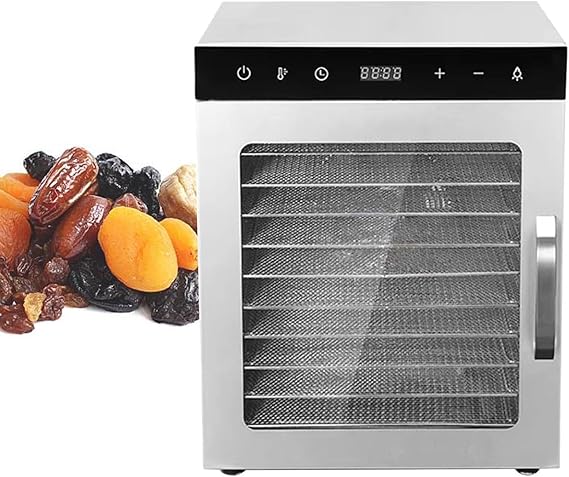 10-Layer Commercial Freeze Dryer, 1000W Food Dehydrator for Fruits, Vegetables, Meat & Seafood, Adjustable Temperature 86F-194F, Timer 0-24H, Electric Drying Machine