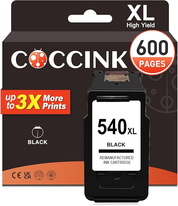 COCCINK PG-540XL Ink Cartridges for Canon MG3650s MG4250 TS5150，1 Black | Pixma MG3650s Ink Cartridge 540XL for MG3650 MG3600 MG4250 MX475 MX470 TS5150 TS5151 MX535 MG3250