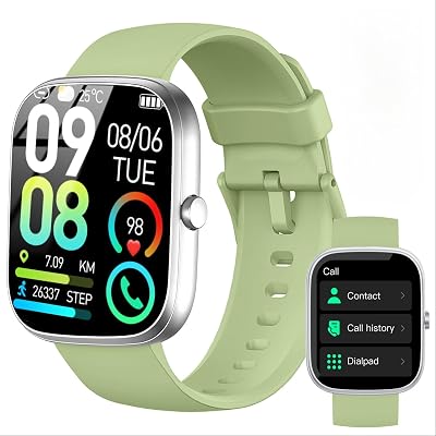 Smart Watch for Men Women, 1.91HD Screen Smartwatch Fitness TrackerAnswerMake Call, Heart RateActivitySleep MonitorSpO2, IP68 Waterproof,110 Sport Mode, 2025 Step Counter for Android IOS Green