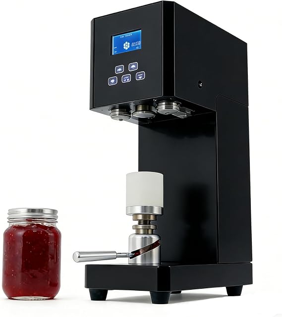 Can Sealing Machine Jar Vacuum Sealer for Canning Jars Soda Can Seamer Machine for Plastic Aluminum Cans Tin cup Sealing Machine Sealing Diameter Milk Tea Drink Bottle Sealer (Black)
