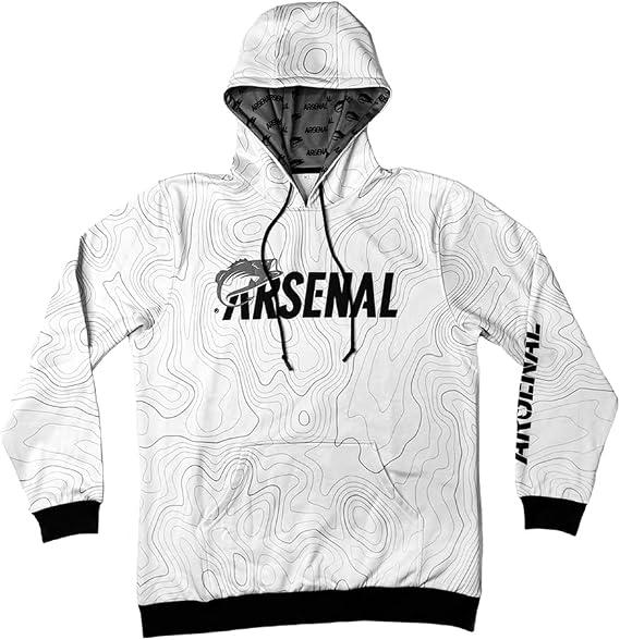 Arsenal Fishing Contour Performance Hoodie, Unisex/WhiteOps/Small