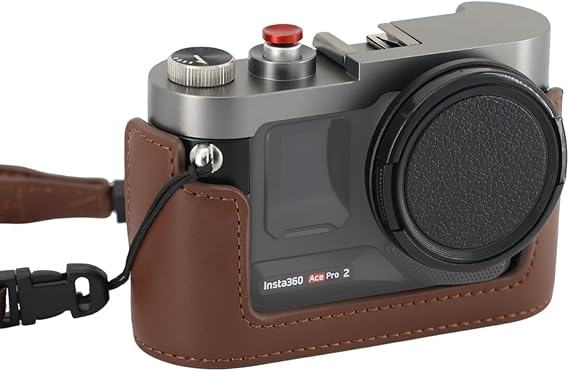 Vaxis Vintage Handheld Cage for Insta360 Ace Pro 2 with Grip | Classic retro aluminum build with cold shoe and 1/4" mount.