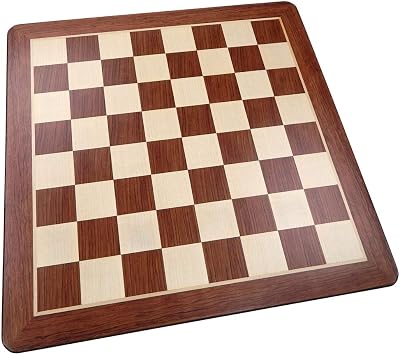 Templeton Rounded Corners Chess Board with Inlaid Padauk Wood, Extra Large 19 x 19 Inch, Chessboard Only