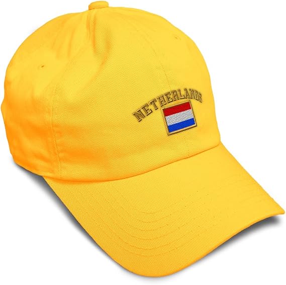Custom Soft Baseball Hat Embroidered Dad Hat Netherlands Flag Men & Ladies Baseball Cap Cotton