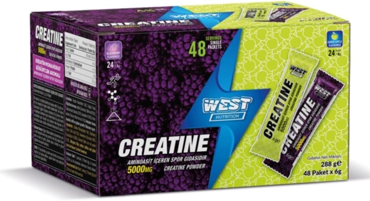 West Nutrition Creatine Monohydrate 48 Sachet 2 Mixed Aroma 288 Grams