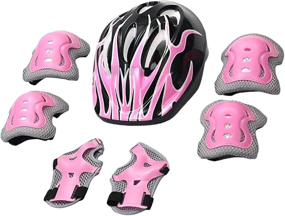 Tots Helmet And Pads Shock-Absorbing Adjustable Breathable
