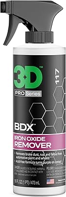 3D BDX Iron Remover Fast Acting Fallout & Brake Dust Cleaner | Purple Color-Changing Spray for Wheels & Paint | Acid-Free | Made in USA | Car Detailing | 16 oz
