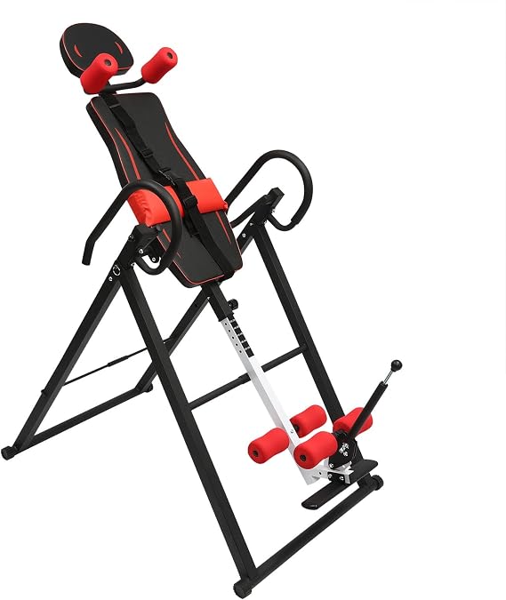 Inversion Table Back, Polar Aurora Heavy Duty Gravity Inversion Table, Heavy Duty Inversion Table with Adjustable Protective Belt Comfortable Ankle Holders