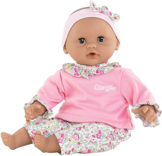 Corolle Bebe Calin Maria Baby Doll - 12" Soft-Body with Sleeping Eyes That Open and Close, Vanilla-Scented - Mon Premier Poupon Collection for Kids Ages 18 Months and up