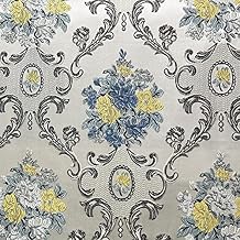 Luxurious Woven Jacquard Majestic Damask Design Heavy Furnishing Fabric for Upholstery, Window Treatments, Craft Renaissance Rococo Victorian - 54" Width - Fabric by The Yard (Blue)