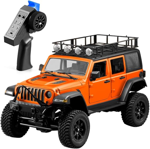 1/12 RC Rock Crawler MN-128, 4x4 4WD RC Jeep Truck, 2.4GHz Remote Control Off Road Car with LED Lights for Adults, Hobby Grade RTF Toy Vehicle Gifts(Orange)