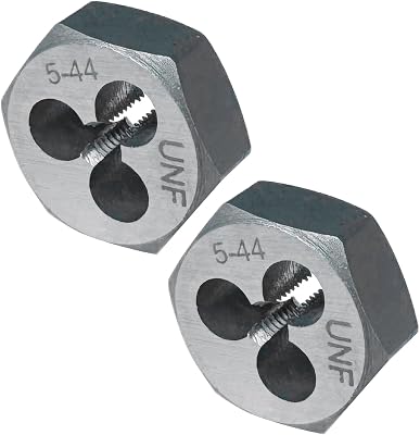 5-44 Hex Die 2 Pcs Right Hand Thread Repair Tool Alloy Steel Hexagonal Die for External Thread Cutting and Screw Thread Restoring in Metalworking and Machinery