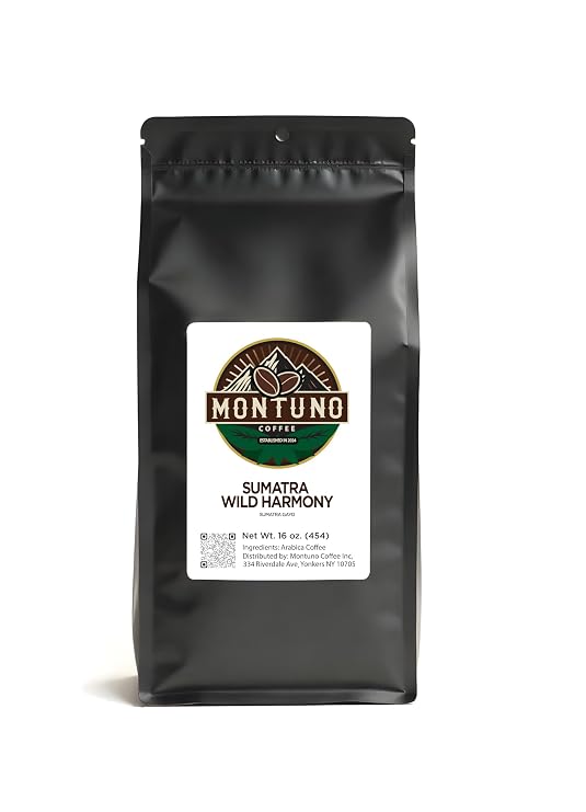 Montuno Sumatra Wild Harmony Arabica Coffee, Dark Roast, 1 Lb, Single Origin Gayo French Press (Coarse)