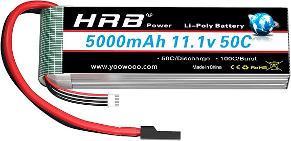 HRB 3S 5000mAh Lipo Battery 11.1V 50C TR Compatible with RC Plane