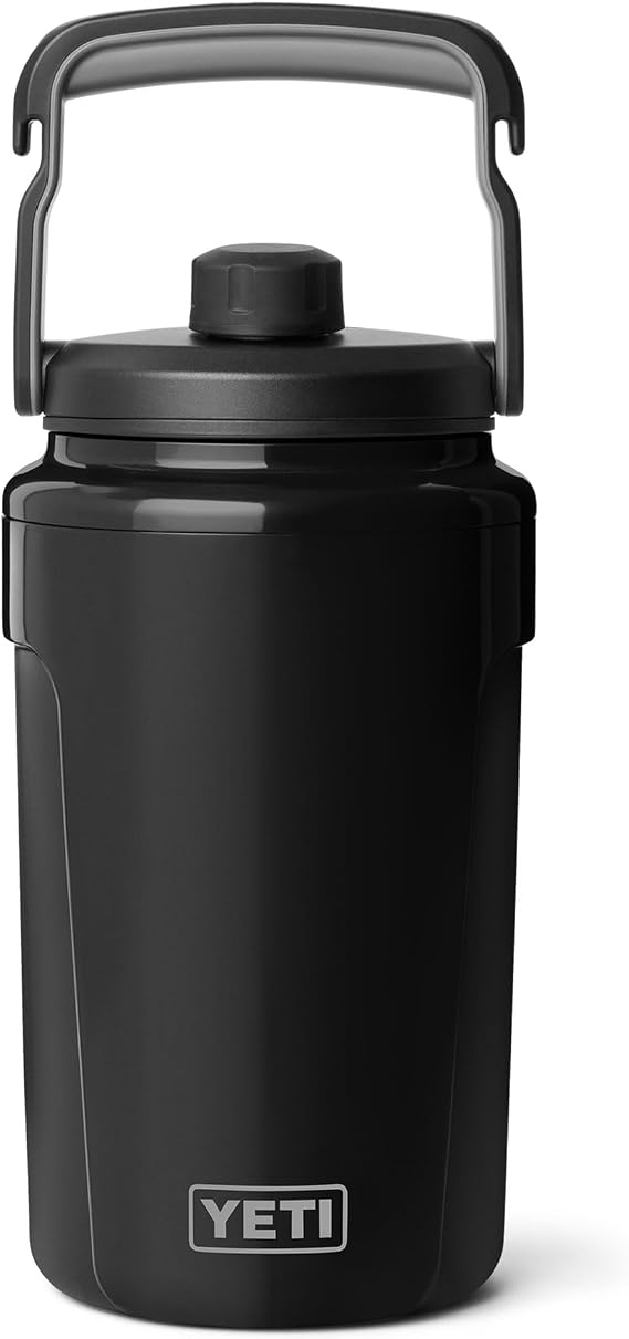 YETI Silo Half Gallon Insulated Chug Cap Water Jug Leakproof, Lightweight Sports Bottle with Fence Hook Handle Keeps Drinks Ice-Cold Ideal for Gym, Sports & Tournaments, Black