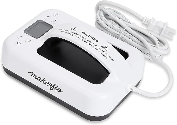 Makerflo Mini Heat Press Machine 7 x 5 Inch Portable Digital LCD Small Heat Press with Ceramic Heating Plate, Auto Shut Off, Dual Voltage, Ideal for Sublimation & Heat Transfer Projects
