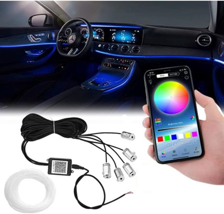 BTM OTOMOTİV (102) Araç İçi Atmosfer Ambiyans Led Neon RGB App Kontrollü 5 PARÇA