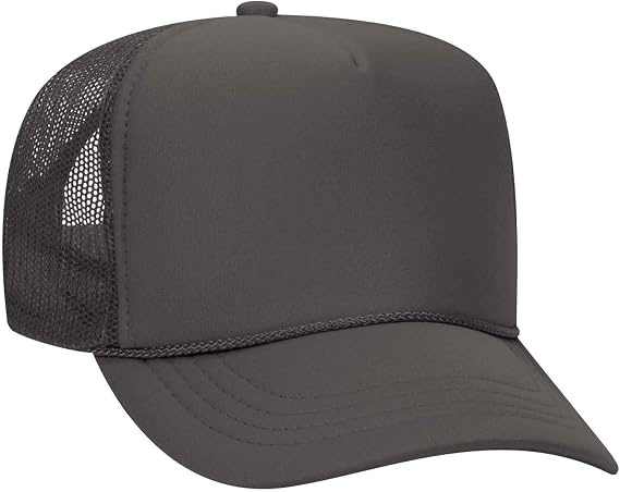 Otto Caps Youth 5 Panel High Crown Mesh Back Trucker Hat Polyester Foam Front