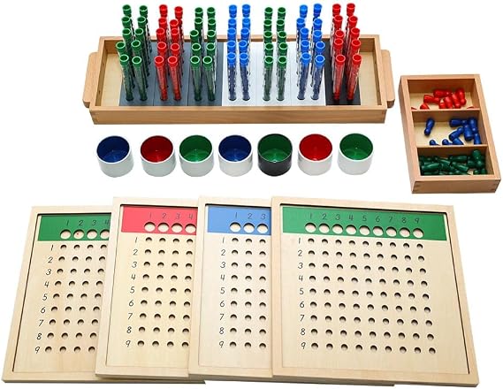 Kghios Montessori Long Division Board Math Toys Materials for Toddlers | Test Tube Division Group, Mathematics Teaching Aids Materials, Baby Preschool Learning, Education Toys