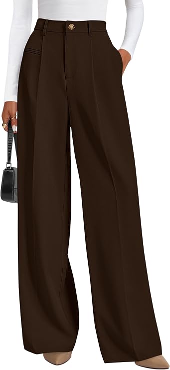 PRETTYGARDEN Women's Tailored Wide Leg Work Dress Pants