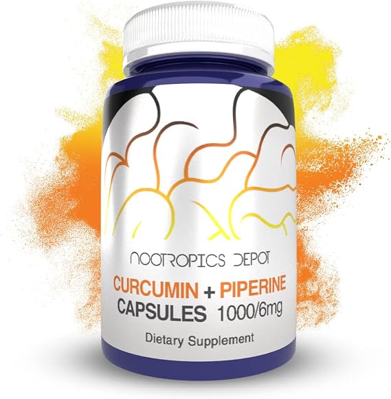 Curcumin + Piperine Capsules | 1000mg Curcumin + 6mg Piperine | 60 Count