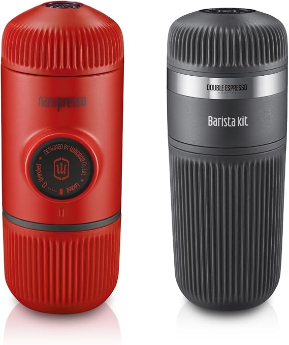 WACACO Nanopresso & Barista Kit Bundle - Double Espresso & Lungo Portable Coffee Maker Accessories Set