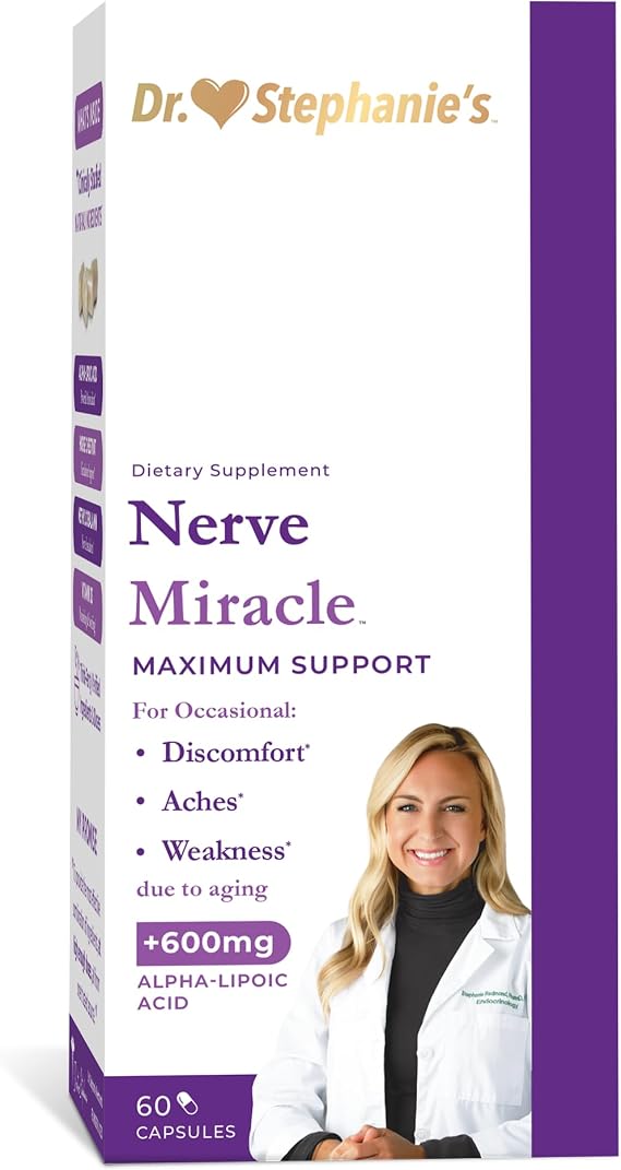 Nerve Miracle Maximum Strength Supplement | Nerve Health Support | Legs, Feet, Hands, Toes | Mega Dose of Alpha Lipoic Acid ALA & Vitamin B12