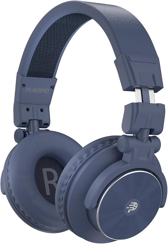 PUPGSIS Over Ear Wired Headphones: Studio Monitor - Professional 40kHz Hi-Res DJ Stereo Headphones - 1/4 to 3.5mm Audio Jack for Recording/Mixing/Podcast/Guitar/Piano, Carbon black