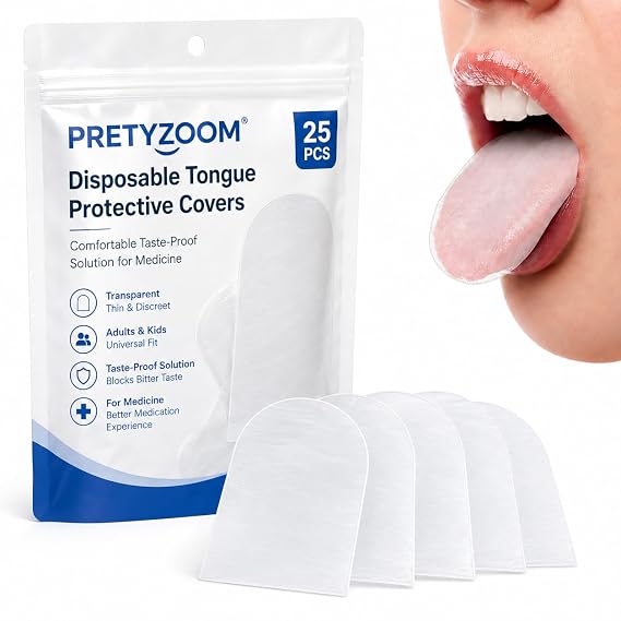 PRETYZOOM 25Pcs Disposable Tongue Protective Plastic Covers